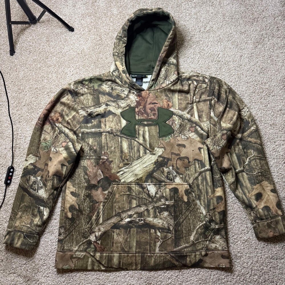 Under Armour Hoodie Mens XL Woodland Camo Infinity Logo Pullover
